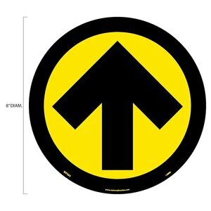 BIg Lot of 100 8" Sign Arrow Graphic Yellow On Black Walk On Floor Signs NEW!